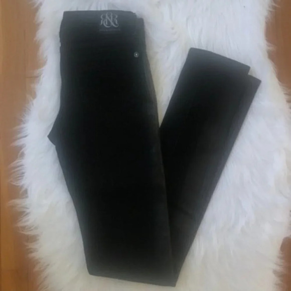Rock & Republic Side Coated Black Skinny Jeans 25 - Picture 3 of 6